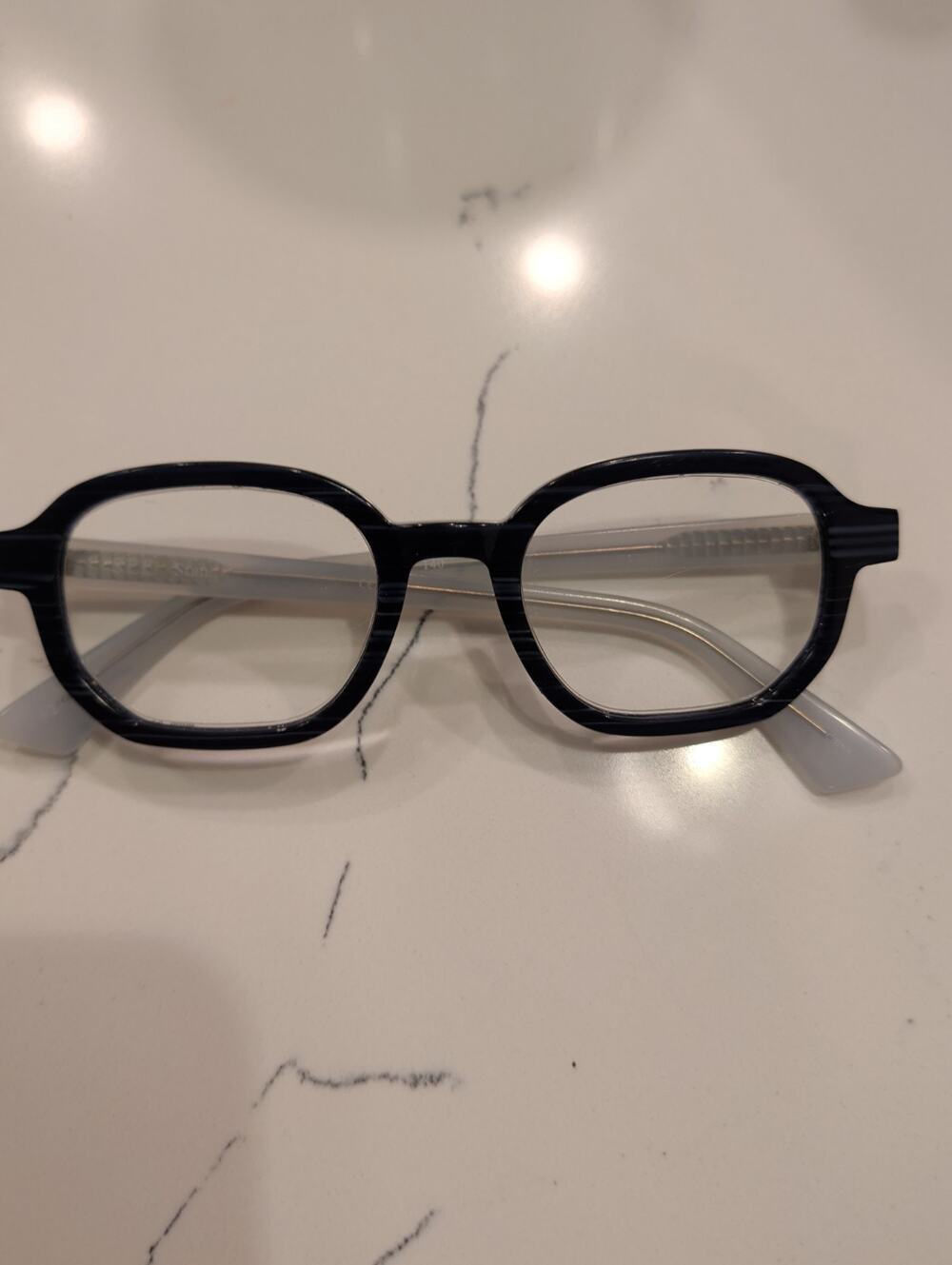 SEE Eyewear Standard Black Round Square Full Rim Glasses, 46-21-140